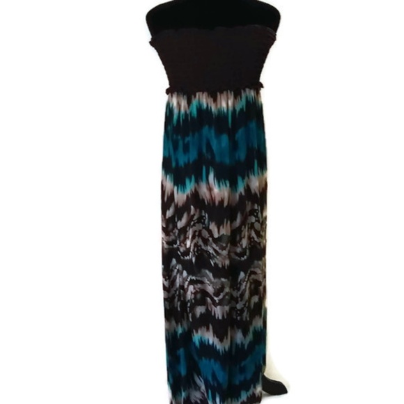 Long Womens Strapless Sundress with Elastic Top Large - Picture 4 of 6